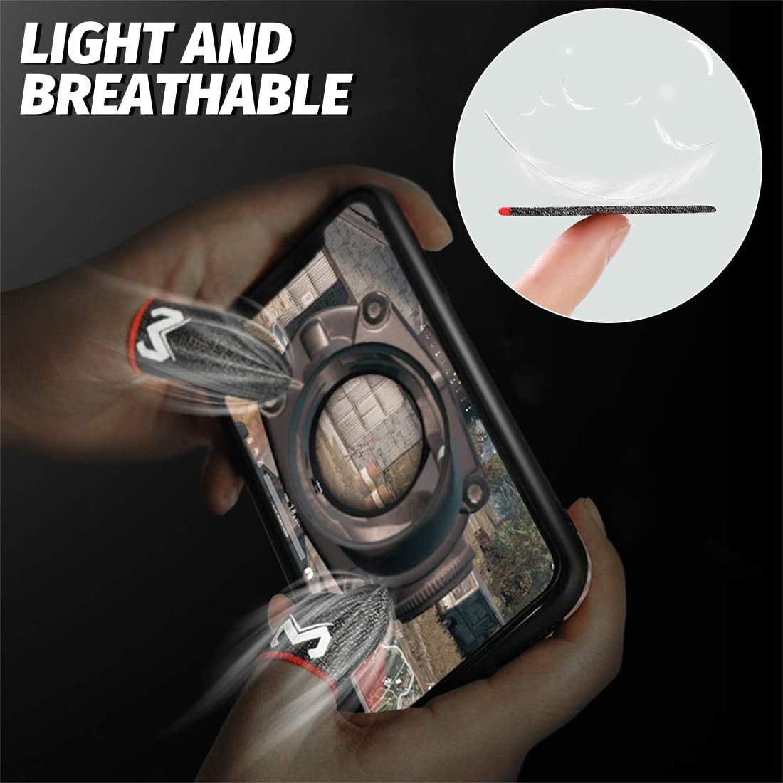 PUBG Mobile Phone Game Sleeve Finger, [10 Pack] Anti-Transpiration Respirant Finger Manches Écran Tactile Tir et Visée Sensibles - Finger Manches pour Couteaux Out/PUBG pour Android et iOS