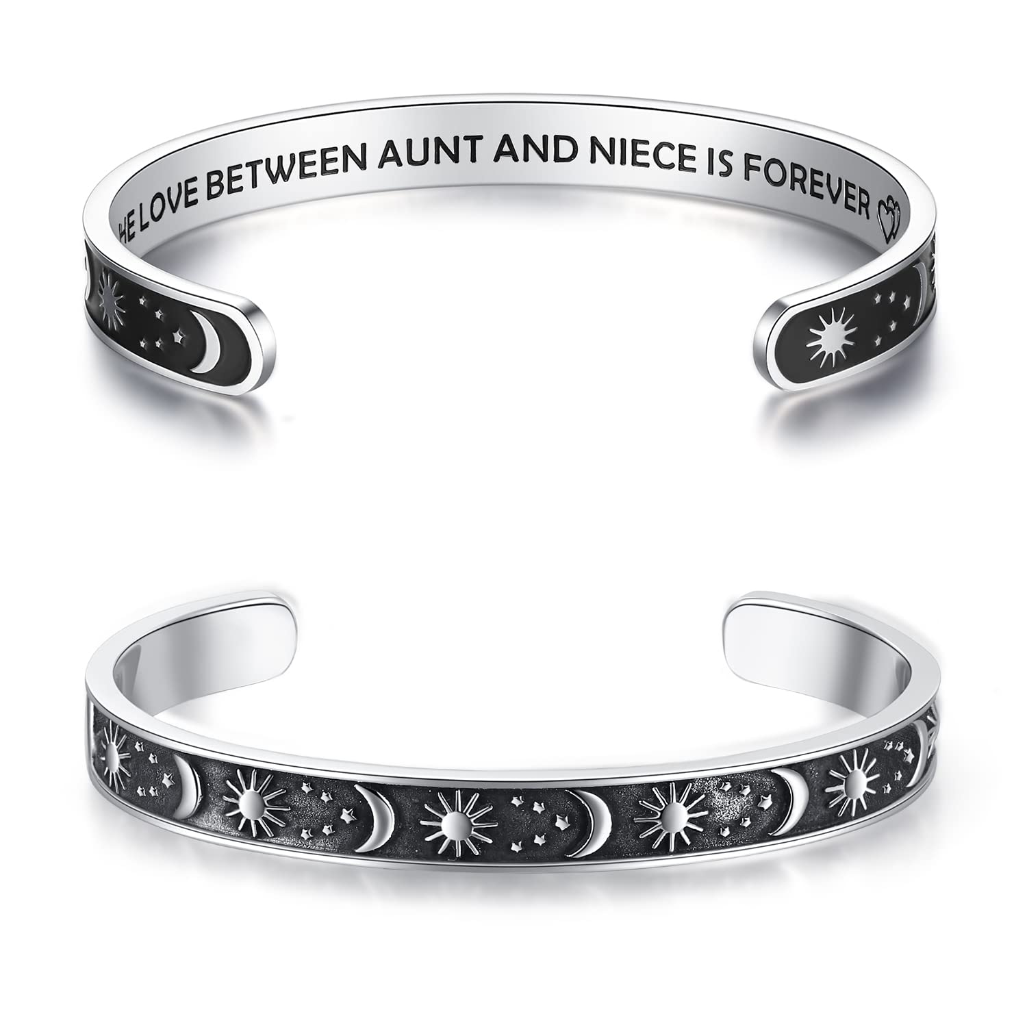 TONY & SANDY Inspirational Bracelets for Women Teen Girls Personalized Gifts for Daughter Granddaughter Mom Sister Friends Stainless Steel Engraved