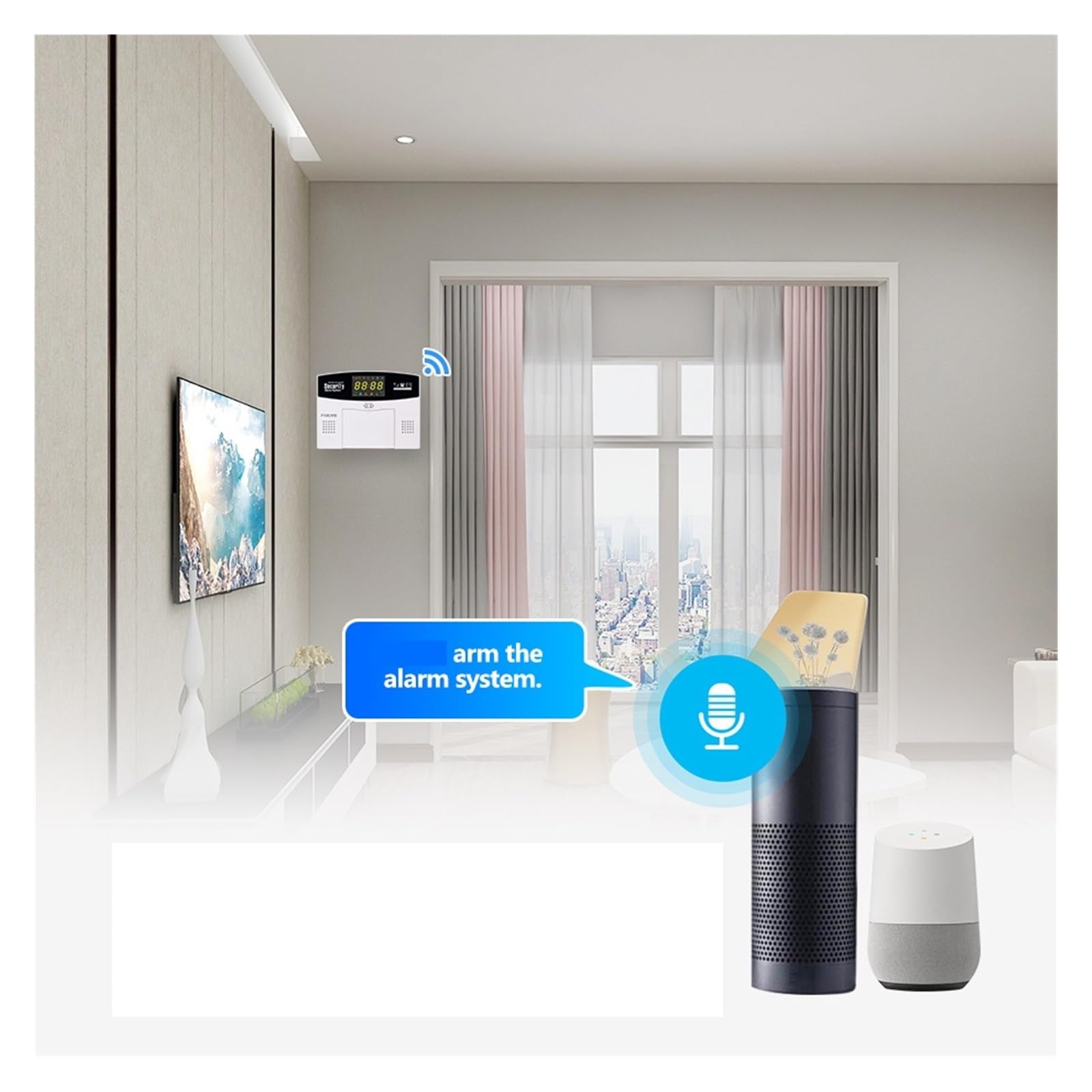 Sistemi Allarme Casa Di Allarme Intelligente 4G GSM WIFI Antifurto Wireless W214 Controllo Sicurezza Domestica Display LCD Telecamera IP(Kit 2)