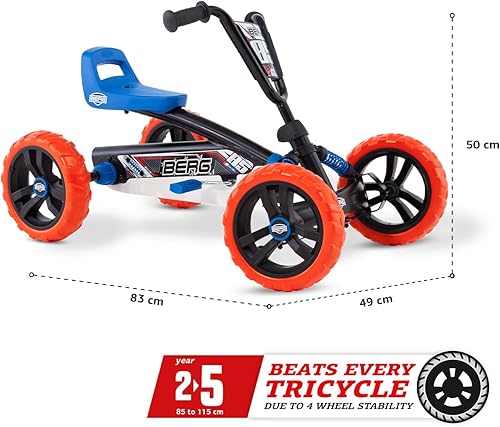 Miniatura 3 de BERG Pedal Kart Buzzy Nitro  Pedal Go Kart juguetes de paseo para niños y niñas Go Kart juguetes de paseo para niños pequeños juguetes al aire libre