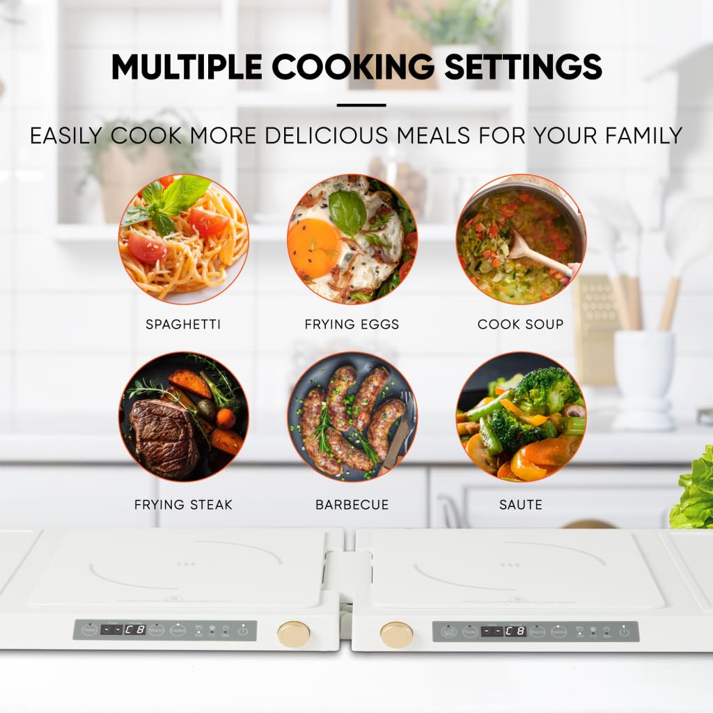 Chefzilla Induction Cooktop Double Burner 1800W Portable Foldable