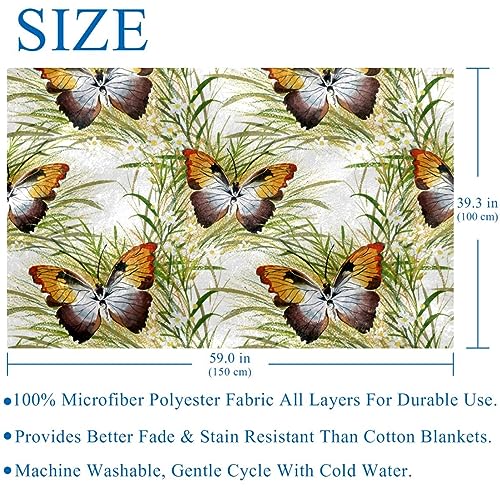 Couverture douce contre le froid du soir plaid imprimé fleurs lit - 6