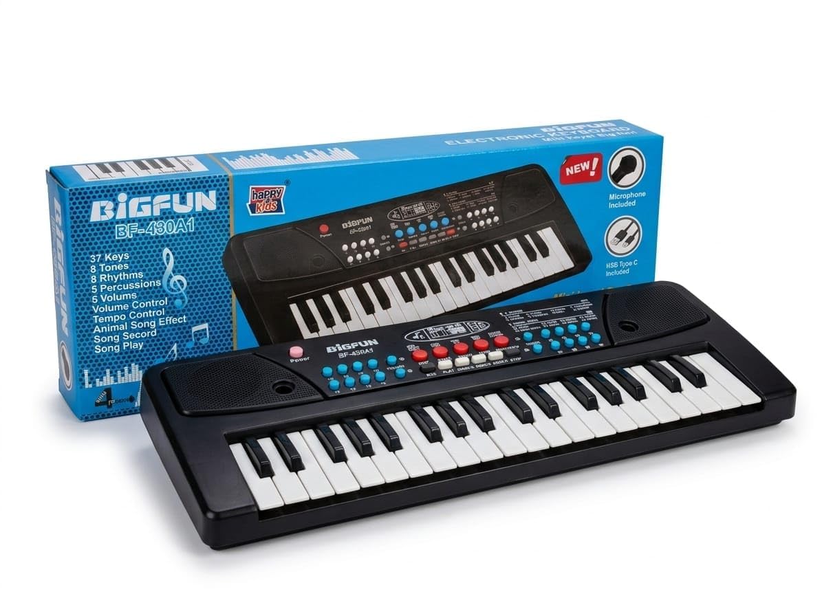 37 Keys Electronic Keyboard Piano for Kids with Microphone | Musical Piano Toy with Multiple Tones, Rhythms, Recording Function & Learning Mode for Boys & Girls-image-38