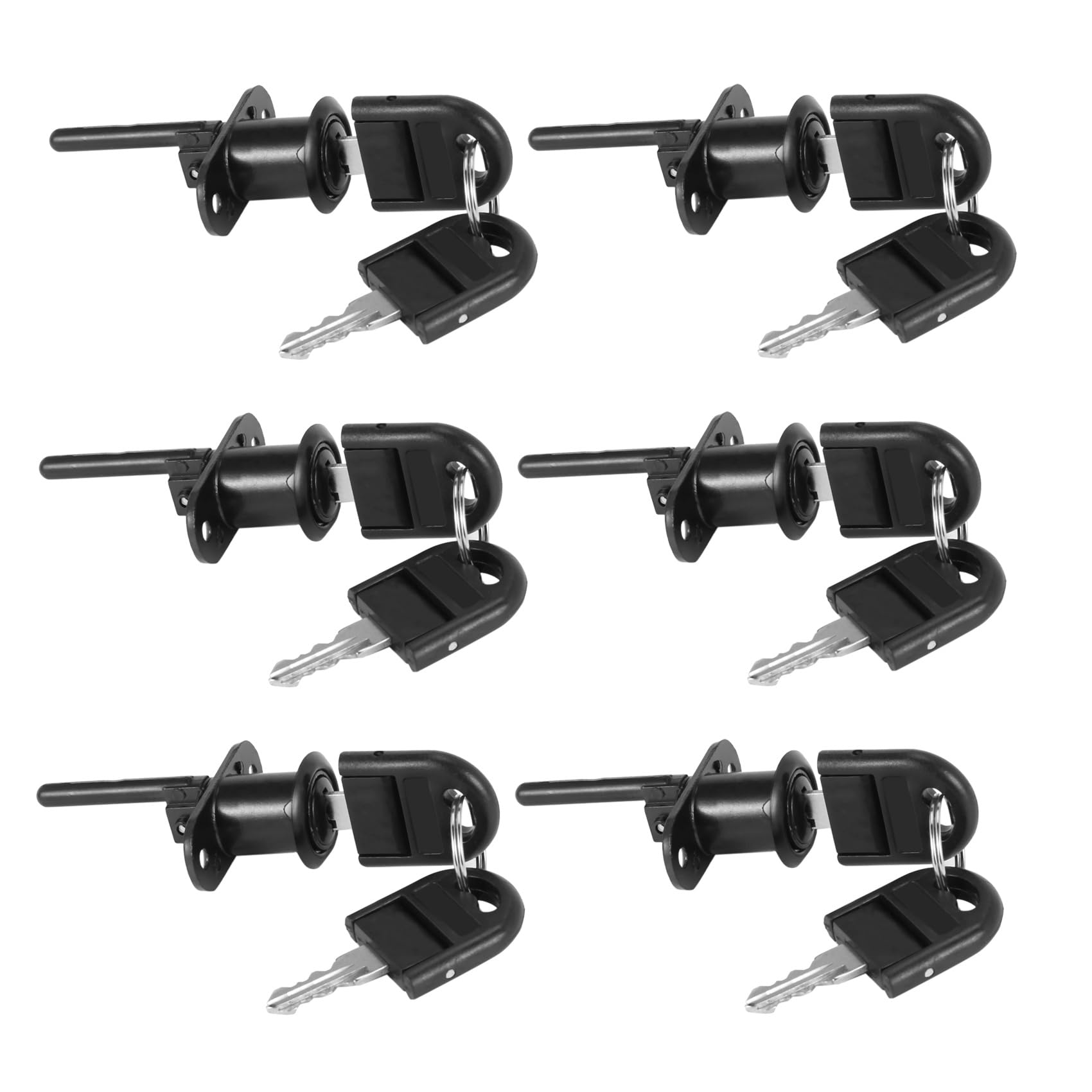 Jnchdghwa Black 6X Zinc Alloy Computer Desk Cabinet Mailbox Drawer Cupboard Locker Cam Lock With Keys,