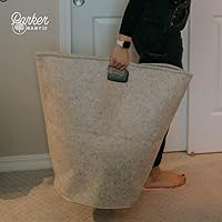 Vista 7 de Parker - Cesta de lavandería para cuarto de bebé, cesta grande de almacenamiento de fieltro y cesta de bebé para guardería (gris)