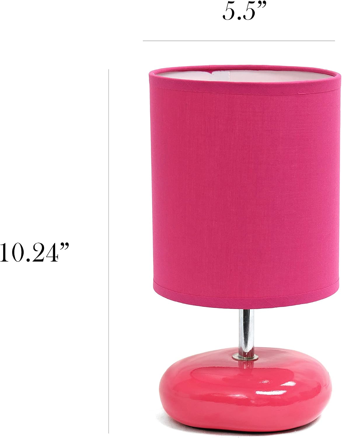 Simple Designs LT2005-PNK Stonies Small Stone Look Table Desk Bedside Lamp, Pink
