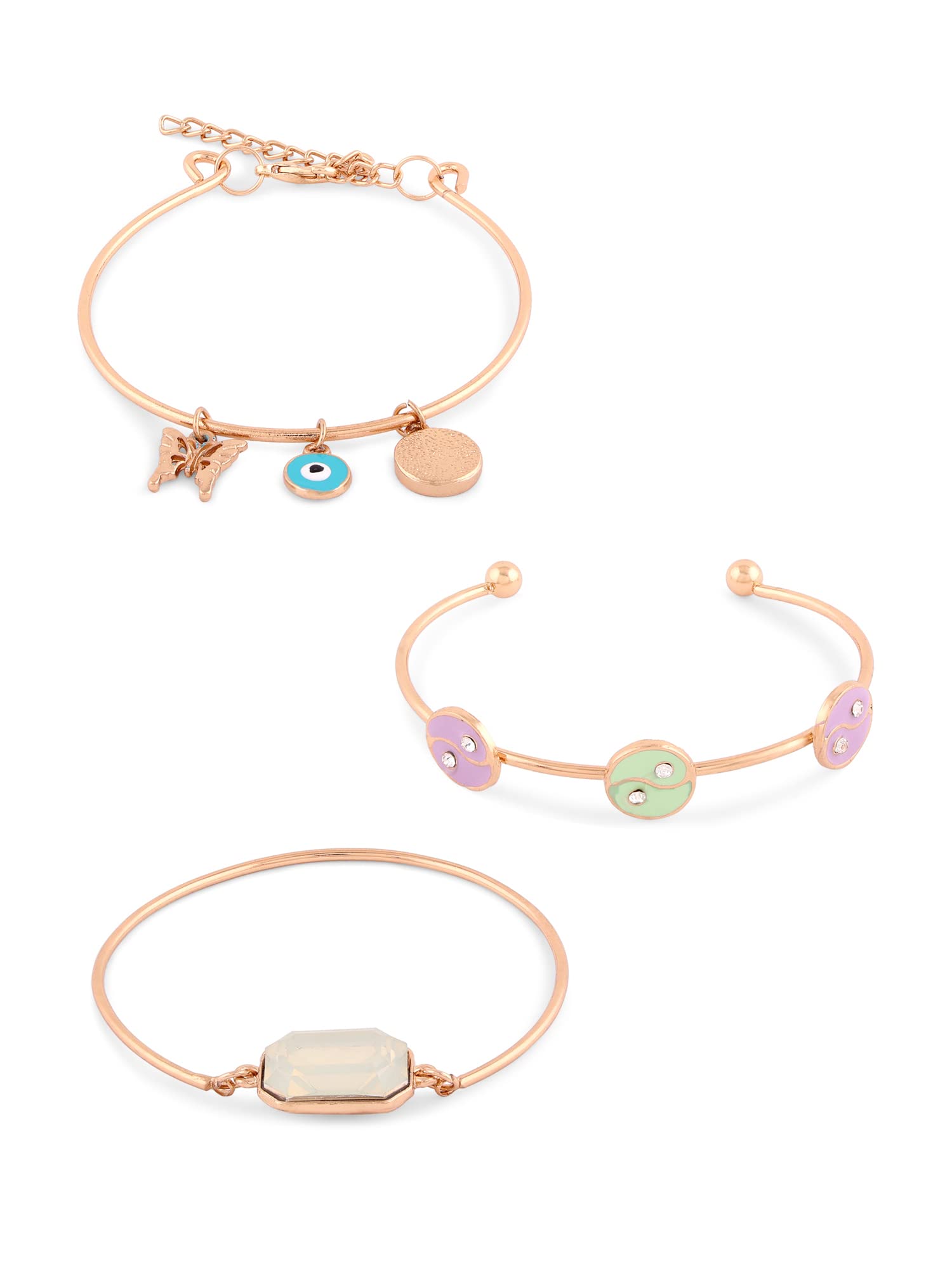 ZAVERI PEARLS Set of 3 Multicolor Enamel Contemporary Stack Bracelets For Women-ZPFK14633 (B0BCGHLP9G) Amazon Price History, Amazon Price Tracker