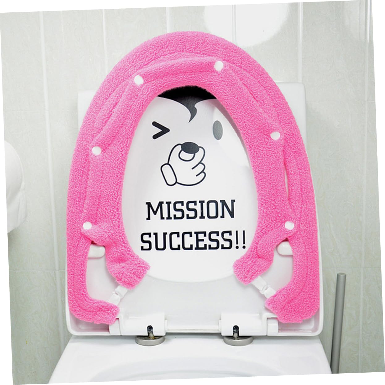 HOLIDYOYO Red Gel Toilet Seat Cover Plush Cover Pad Snap Button for Easy Install