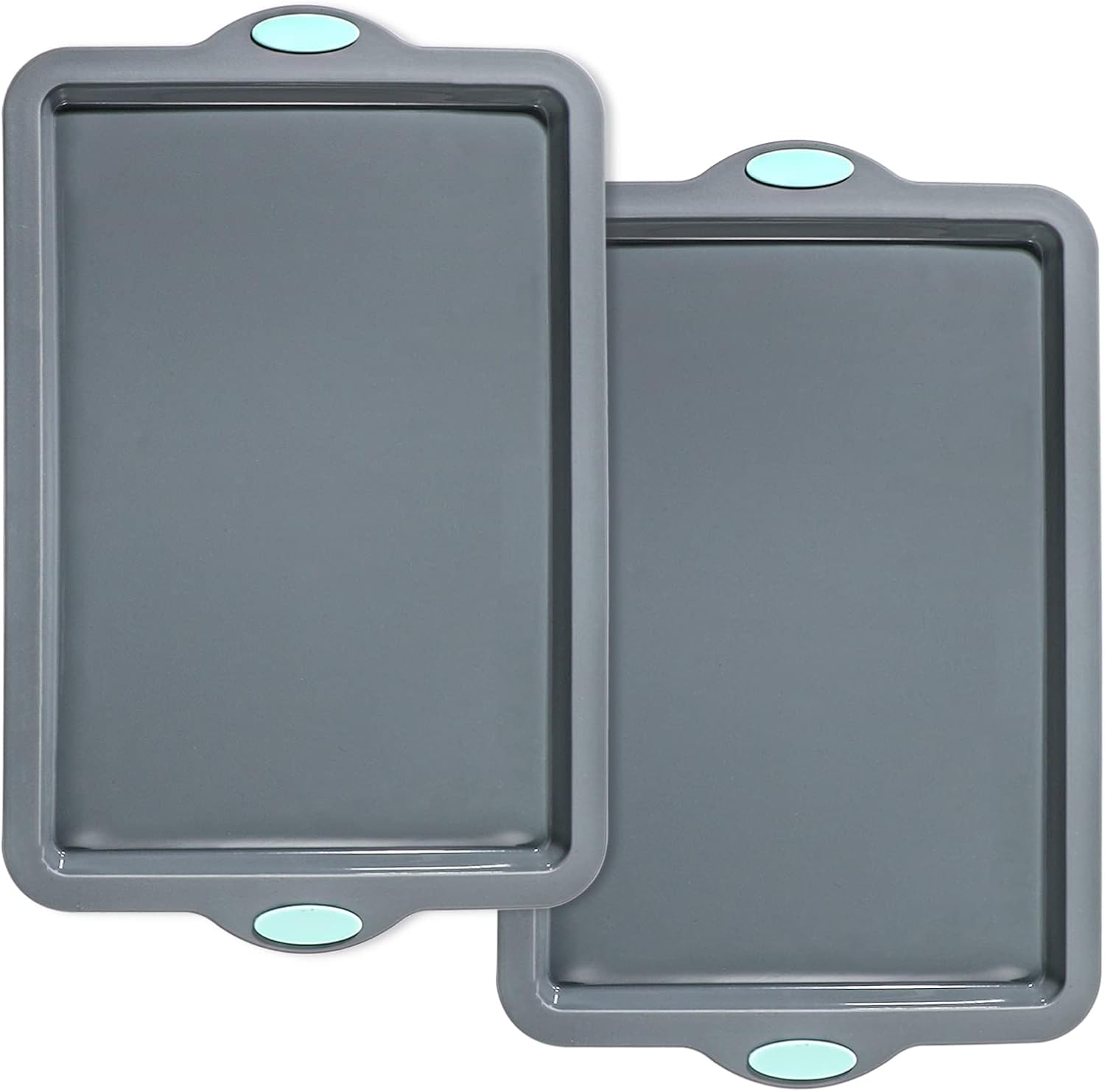 Webake Silicone Sheet Cake Pan, 14 Inch Silicone Sheet Pans 2 Pack Cookie Sheet Jelly Roll Pan Rectangular Cooking Sheet Baking Trays for Oven