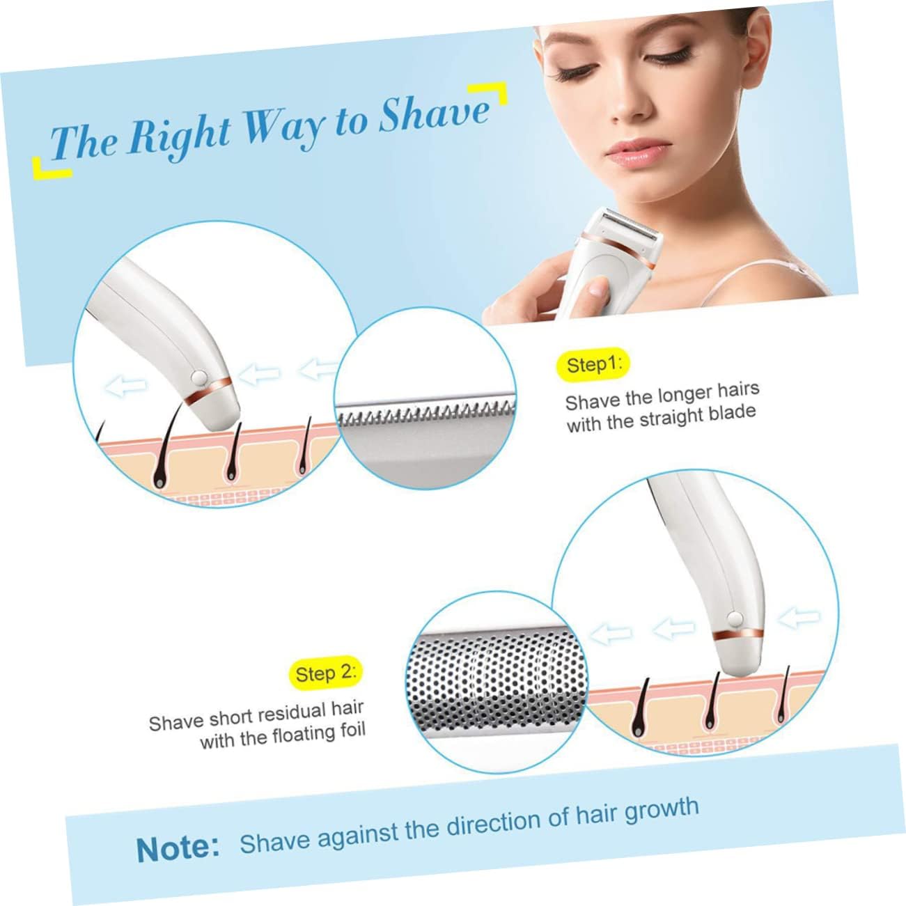 LIFKOME Rechargeable Wet and Dry Shaver Women's Hair Removal Machine Ladies Trimmer Water Washable
