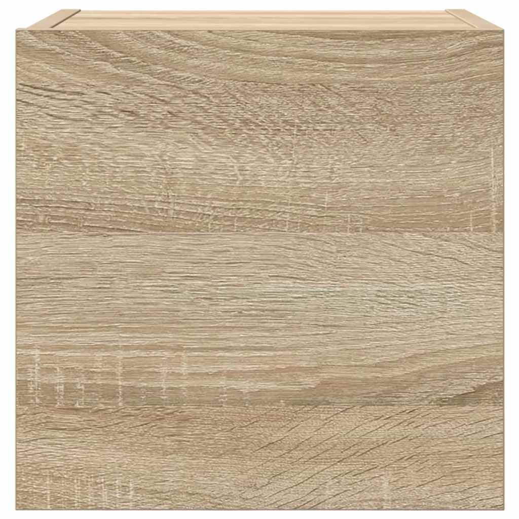 Szafka ścienna pod telewizor, dąb Sonoma, 30,5 x 30 x 30 cm, szafka wisząca do salonu, nowoczesna podstawka pod telewizor, konsola multimedialna, wytrzymała szafka z materiału drewnopochodnego
