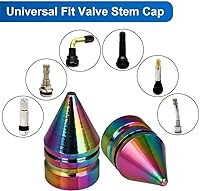 Vista 6 de DBlosp Tapones de vástago de válvula de neumático de automóvil, 4 PCS Tapones de vástago de válvula de neumático de aleación, tapas de aire