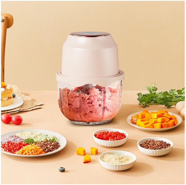 Baby Food Processor, Meat Grinder with Glass Bowl, with Stainless Steel Blades, One-Touch Control, Kitchen Appliances Are A Good Helper, for Housewarming Gifts