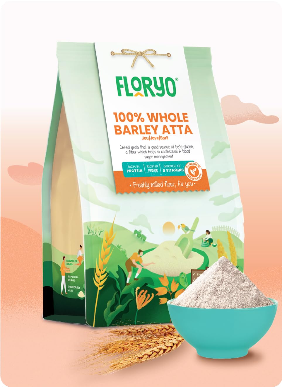 Floryo 100% Whole Barley Atta | Freshly Milled After Order | Stone Grounded | Rich In Fibre & Protein | 500 Gm (B0CC2RNB1P) Amazon Price History, Amazon Price Tracker