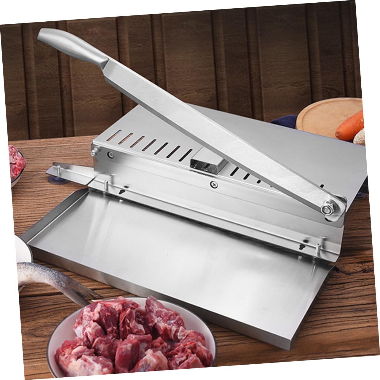 PRETYZOOM Manual Meat Slicer Stainless Steel Meat Cutter Tool for Home Cooking Bbq Hot Pot Fish Chicken and Beef Slicing Efficient and Kitchen Essential