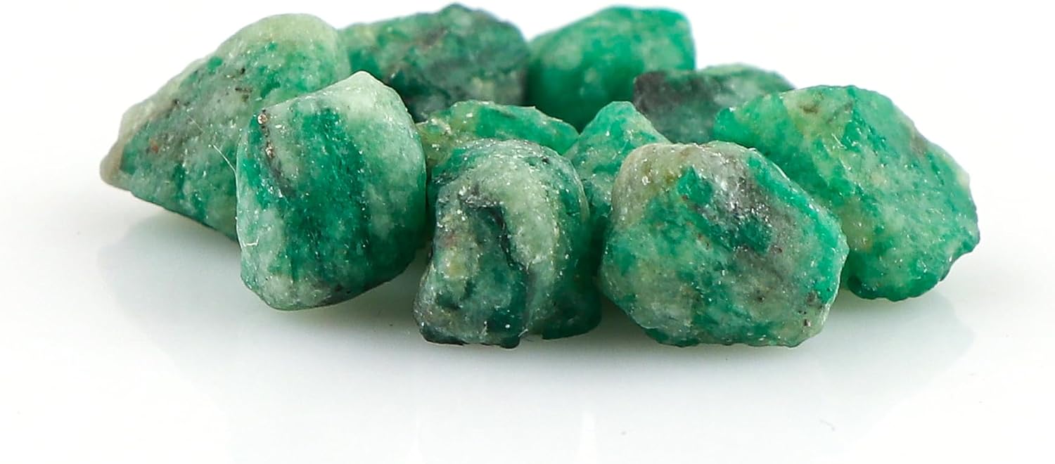 (10pcs) Natural Raw Afghani Green Emerald Gemstones, Wholesale Rough Stones, DIY-Artisan Crafts, Jewelry Making Supply, Chakra & Healing Crystals, May Birthstone, Gem Collection - Image 3