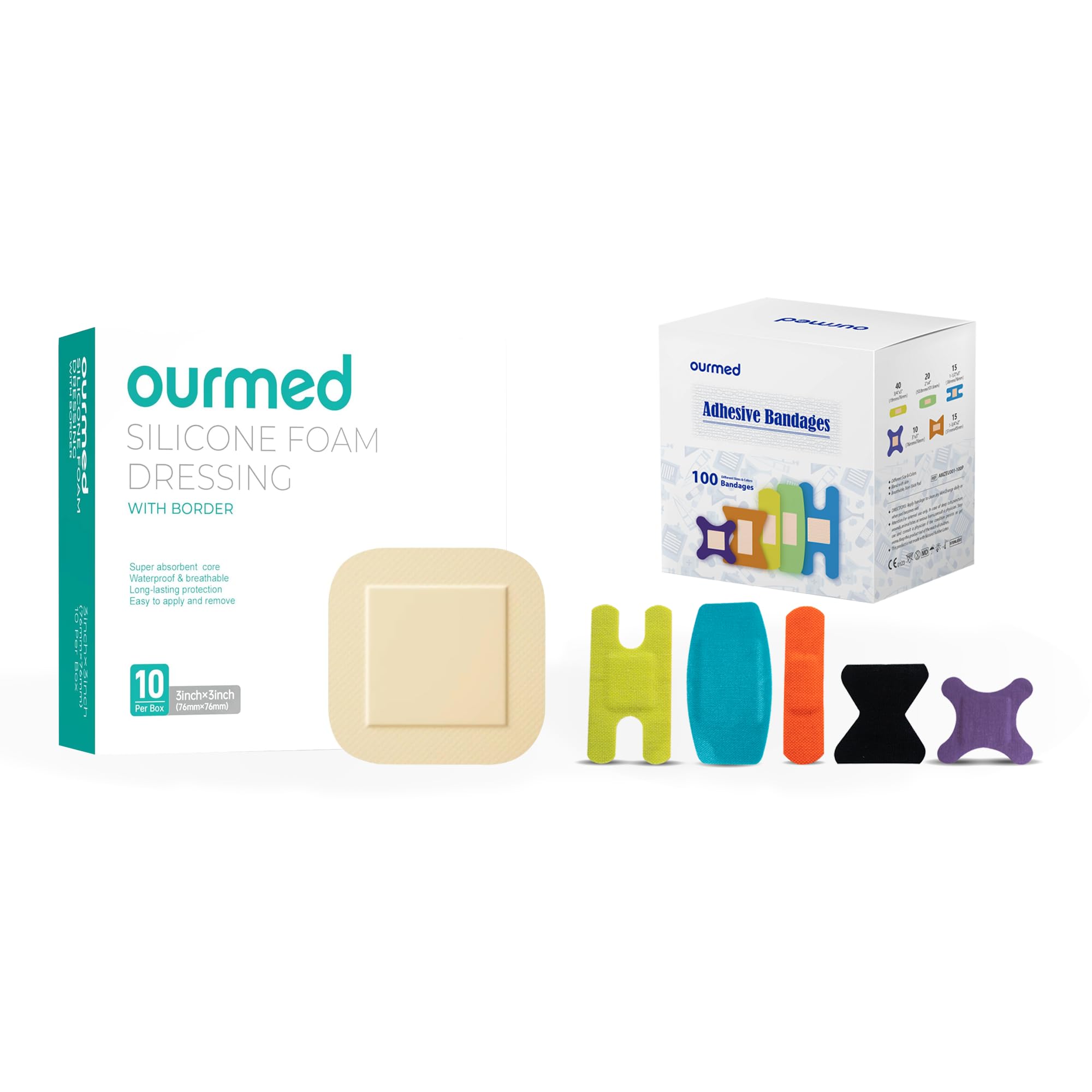 ourmedFlexible Fabric Bandages and Ourmed Silicone Foam Dressing