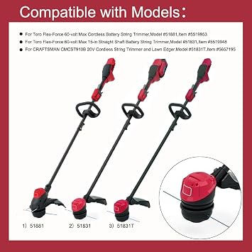 Spooled Trimmer Line 88616 For Toro 60V 13 & 15 Electric String Trimmer