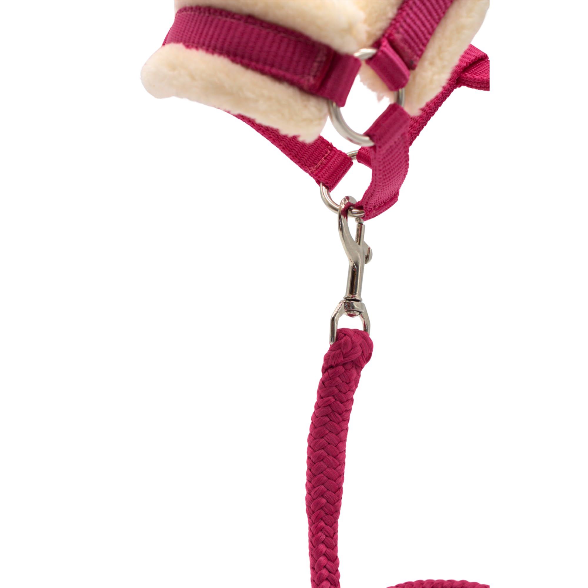 PFIFF Hobby Horse 103129 Little Lou Halter Set including Fluffy Fur Underlay and Lead Rope, Adjustable Size, Pink - Image 4
