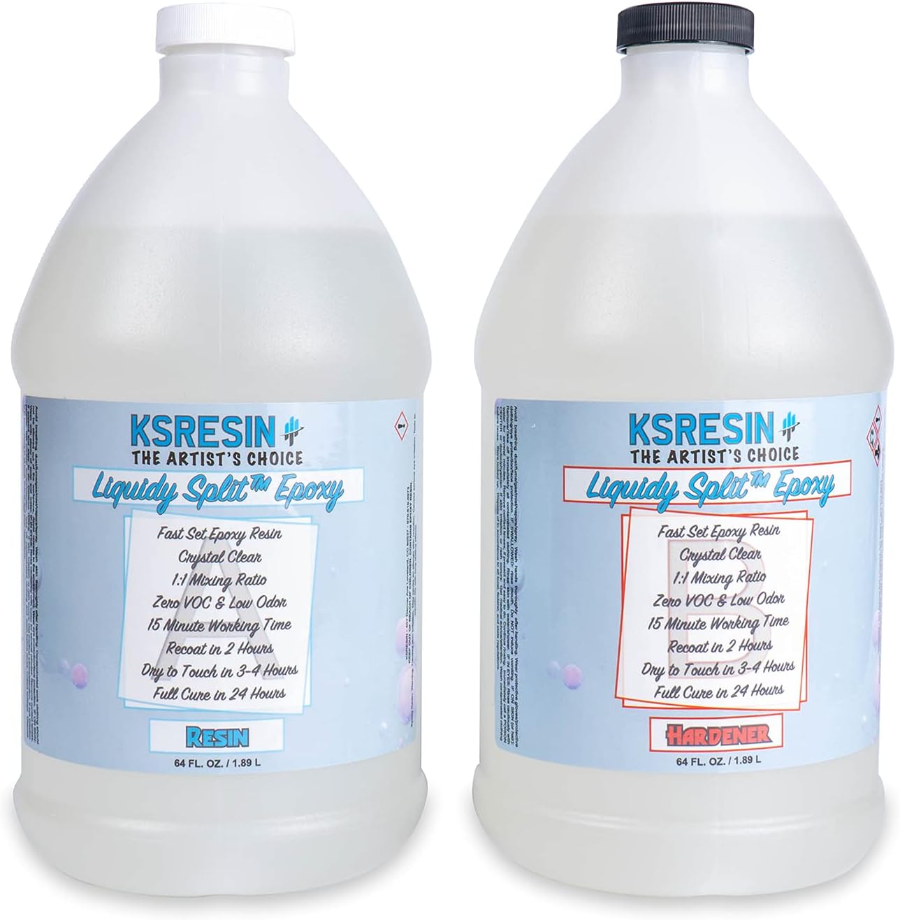 KSRESIN Liquidy Split Fast Drying Coating Epoxy Resin | 1 Gallon Kit (Combined) | Made in The USA