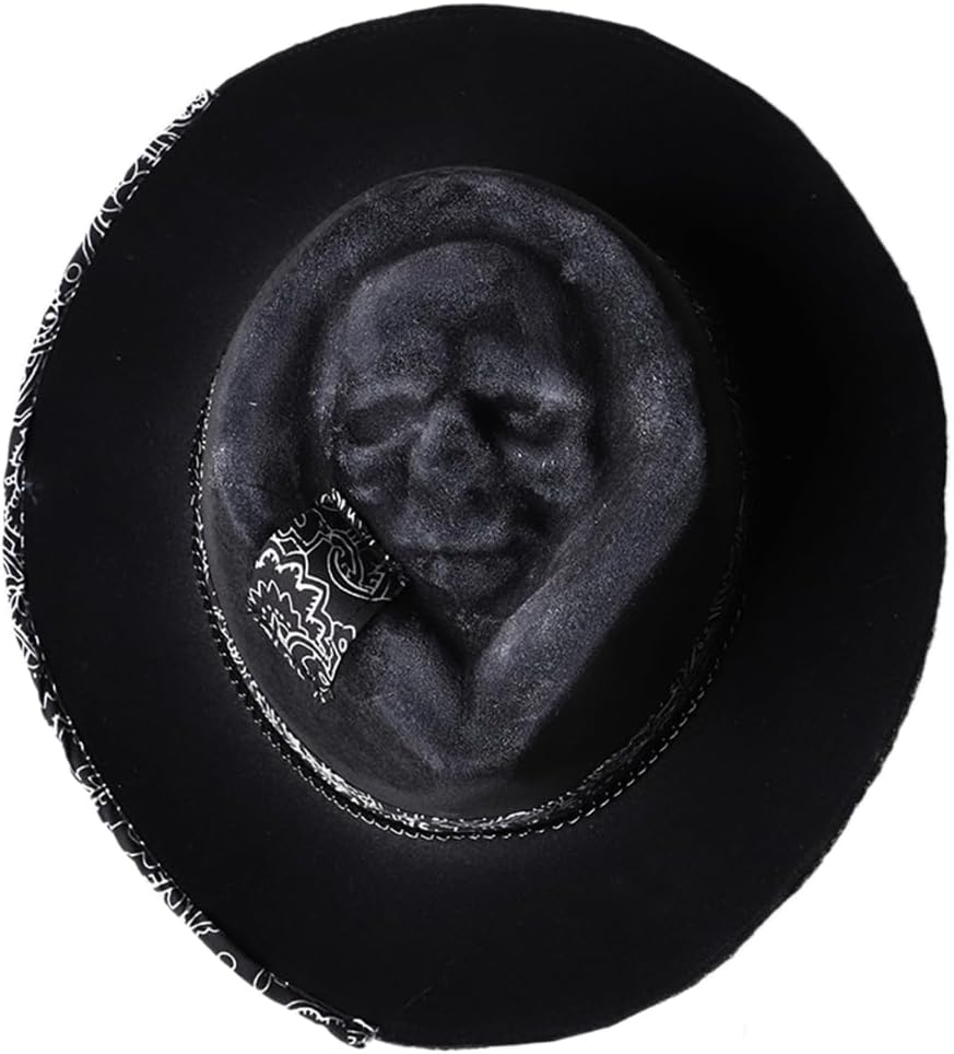 Cowboy Hat, Halloween Skull Cowboy Hat Spooky and Stylish Headwear for Masquerade Fashionable and Eye-catching Accessory