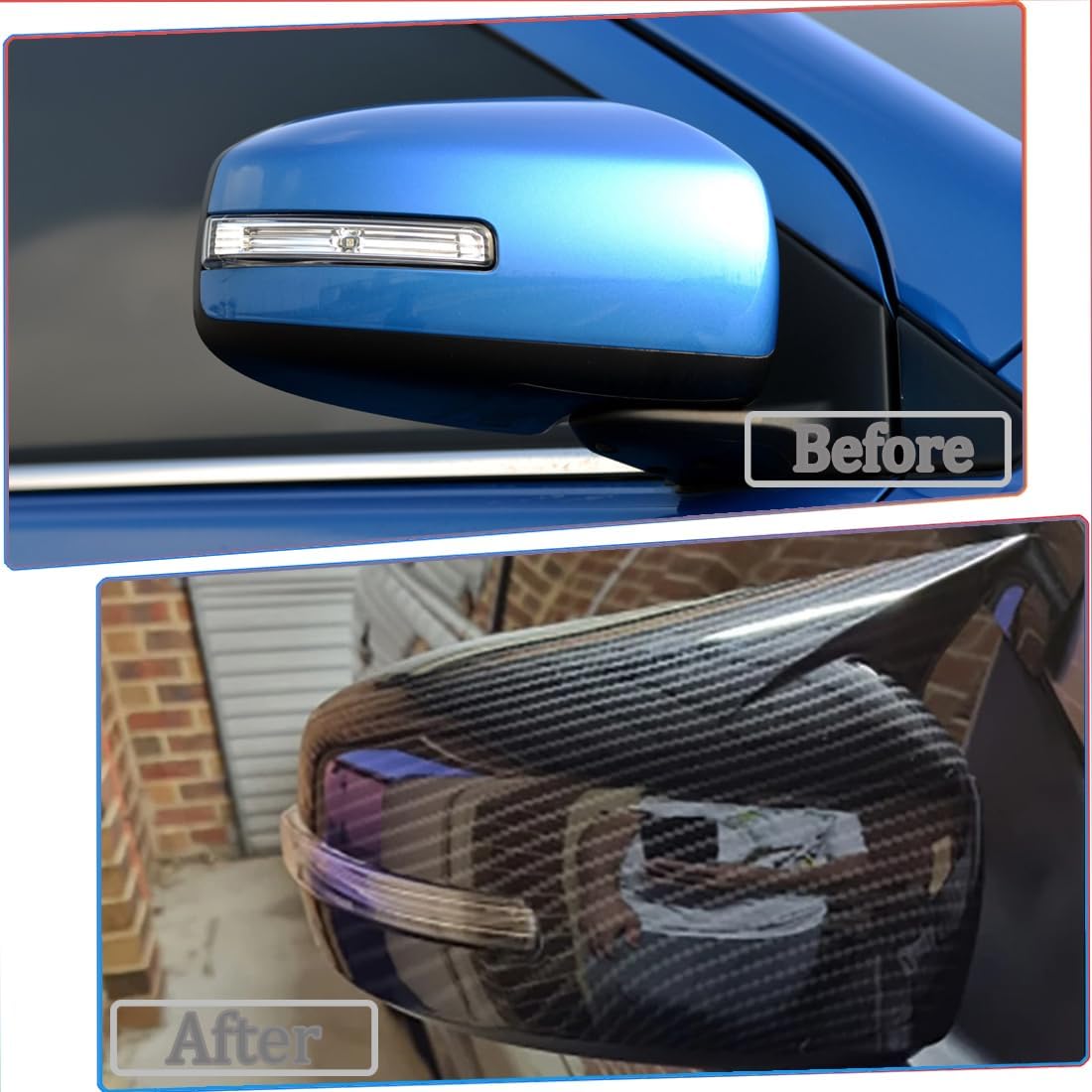 Side Mirror Cover, for Mitsubishi Lancer Evolution 2015 2016 2017 2PCS Turn Signal housing Cover car Accessories-Carbon Fiber.（NOT FIT Mitsubishi Lancer）