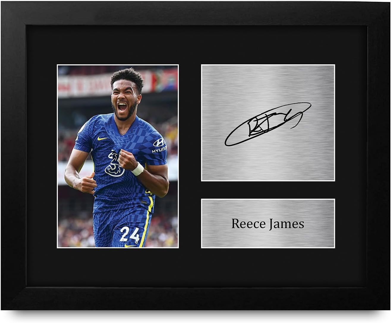 HWC Trading Reece James Chelsea Gifts Printed Signed Autograph Picture for Soccer Fans and Supporters - US Letter Framed (ID-008774)