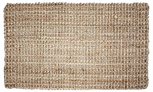 Neutral Eco-Friendly Sturdy Rolled Natural Indoor/Outdoor Jute Rug, 24x36", Reversible for double the