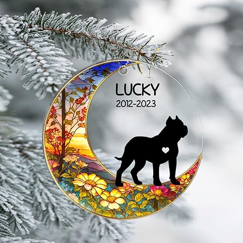 Miniatura 1 de Adorno conmemorativo personalizado de Presa Canario, personaliza el nombre de tu perro y razas de perro, adorno para perro, regalo de condolencias