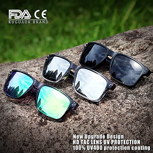 Image of KUGUAOK Polarized Sports Sunglasses for Men Driving Cycling Fishing Sun Glasses 100% UV Protection Goggles