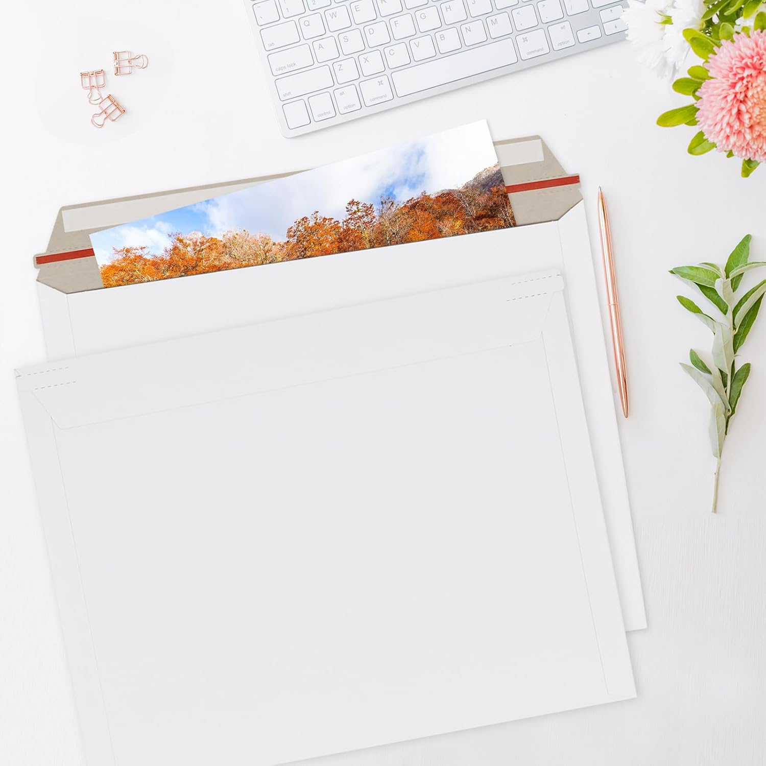 50 Pack 11x14 inch White Rigid Mailer, Self Seal Photo Document Mailers, Stay Flat White Cardboard Envelopes Photography Mailers for Papers,Photos, Document - Image 6