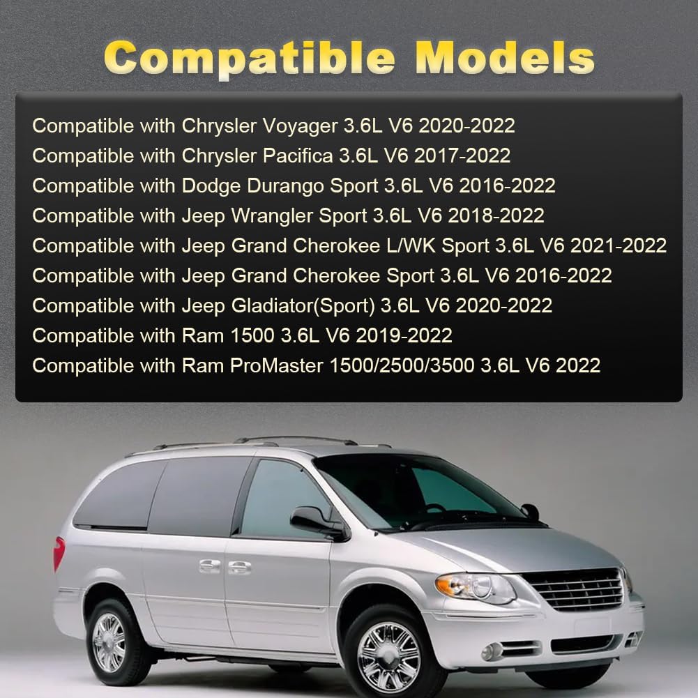 Right Side Intake Camshaft Compatible with Chrysler Voyager 2020-2022/Pacifica 2017-2022, Dodge Durango 2016-2022, Jeep Wrangler 2018-2022, Ram 1500 2019-2022 3.6L Replacement for 5047913AD