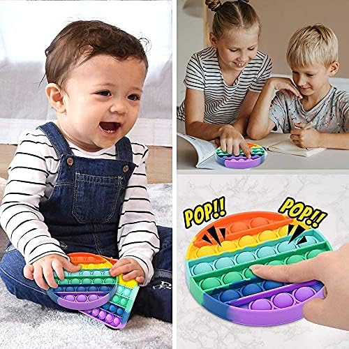 Fidget Toys Push Pop It Controller Bubble Popper Autism Special Needs Stress Reliever Silicone Anxiety Relief Toy Rainbow Poppet For Kids and Teens Adults