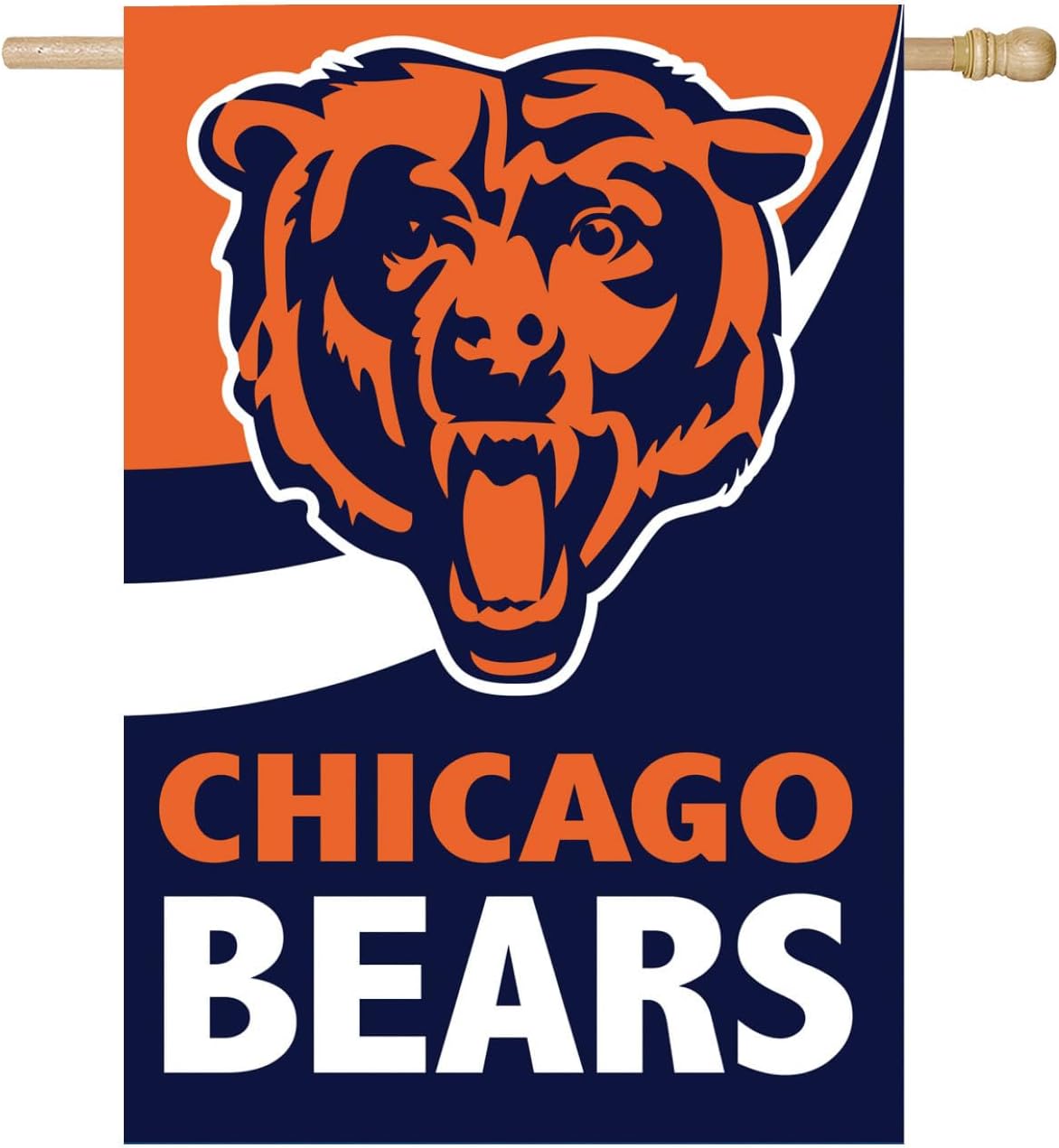 Team Sports America NFL Chicago Bears House Flag, 28 x 44, Double Sided Garden Flags for Outside, Outdoor Flags & Banners for Gardens Patio, Indoor Wall Decor Flag for Room