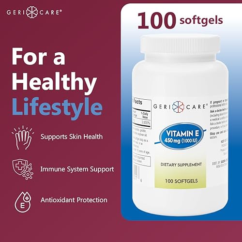 Vista 12 de GeriCare Cápsulas de vitamina E de alta potencia – 400 UI para la piel y el apoyo inmunológico, 180 mg 100 unidades Vitamina E orgánica