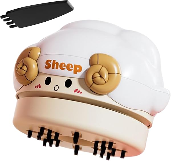 Desktop Vacuum Cleaner, 2 Levels USB, Cute Sheep Vacuum with Cordless Design, Desk Tool with Rechargeable Battery, Mini Cleaning Gadget, for Offices Home Work Kitchen Party Vehicle Truck Garage - 1