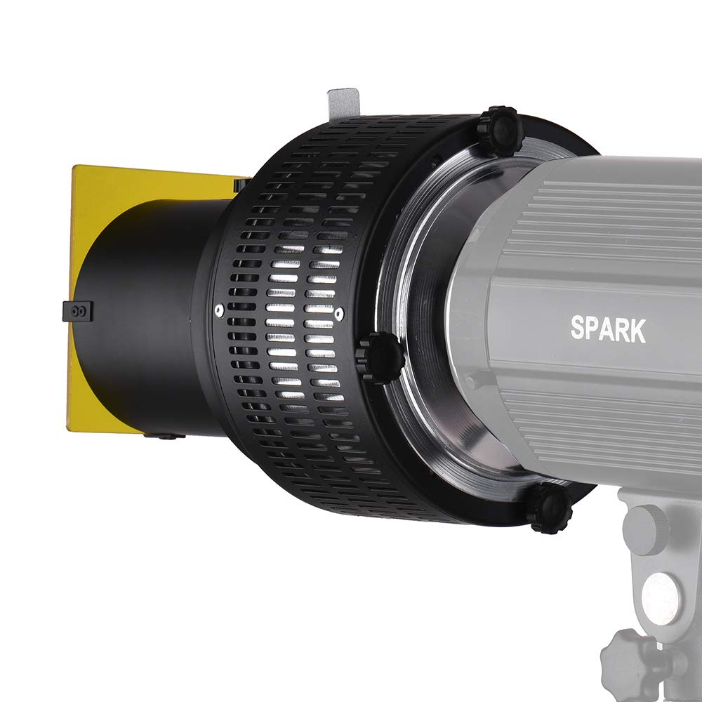 Mount Spotlight Conical Optical Snoot Kit, Fotostudio-Beleuchtungszubehör mit 5 Modellierungsfilmen und 5 Farbfiltern, Kompatibel für die Fotografie