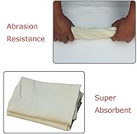 Vista 7 de H88, toalla de gamuza natural para limpieza de piel real y autos, Blanco