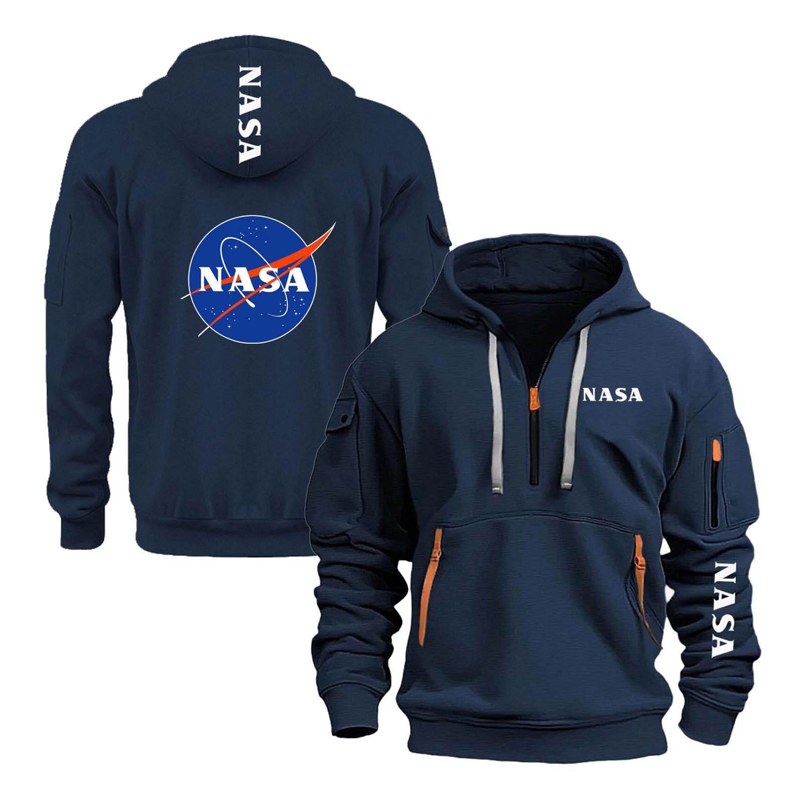 Sweat-Shirts À Capuche Unis pour Hommes Style NASA Pulls Hauts Manteaux Printemps Et d'automne Manches