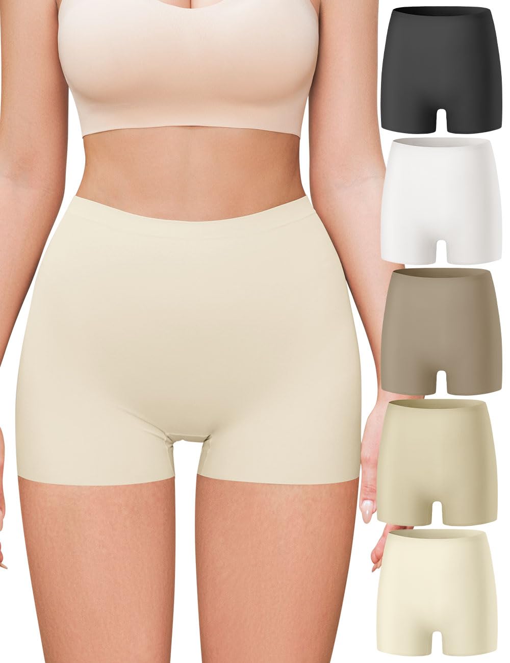 Womens Boyshort Panties Seamless Underwear High Waist Slip Shorts Tummy Control Briefs No Show Under Dress