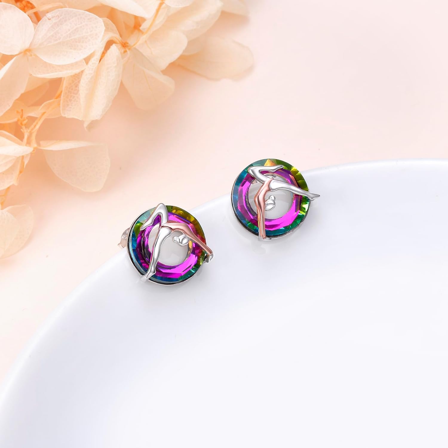 S925 Sterling Silver Ballet Gymnastics Stud Earrings Sports Fashion Jewelry Gifts for Women - Image 3