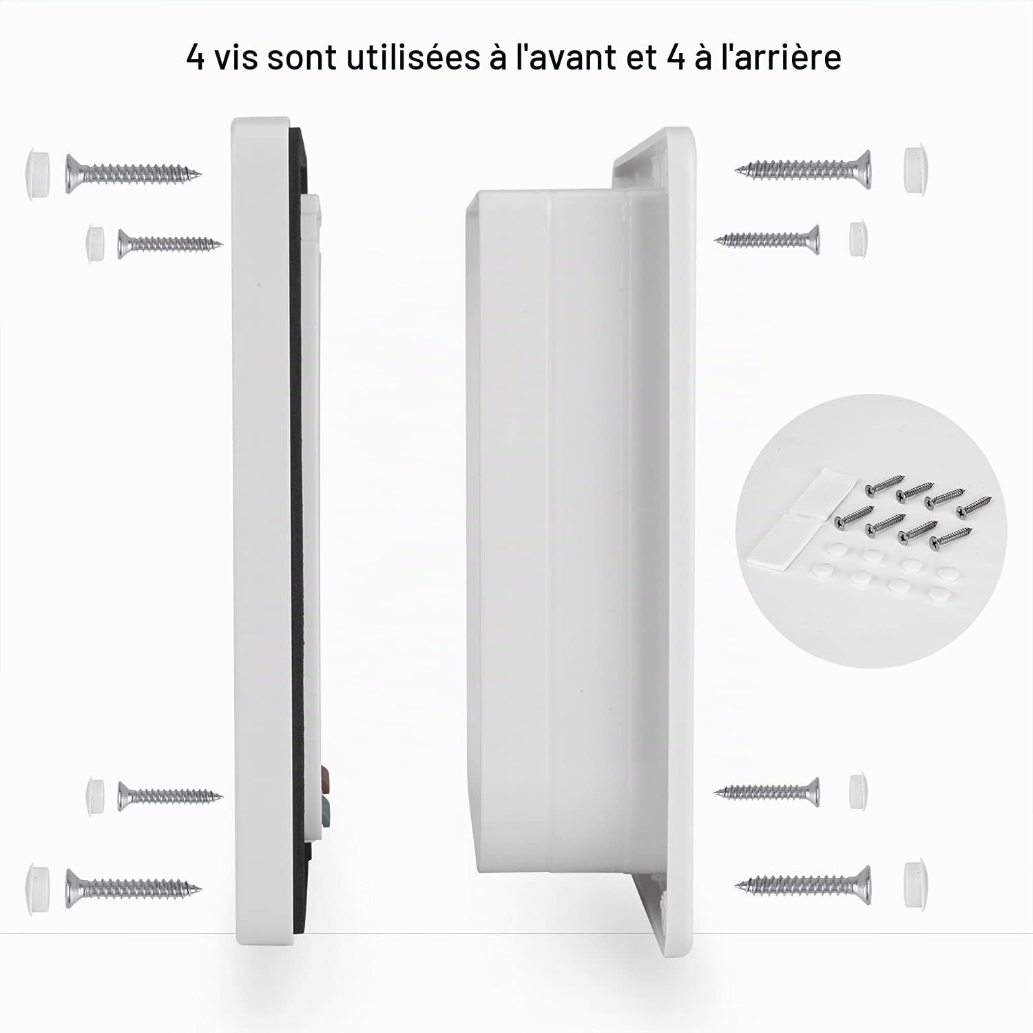 Depets Grande Porte pour Chat Verrouillable à 4 Voies (25,1 x 23,4 cm) - Chatière Résistante aux Intempéries pour Portes Intérieures et Extérieures