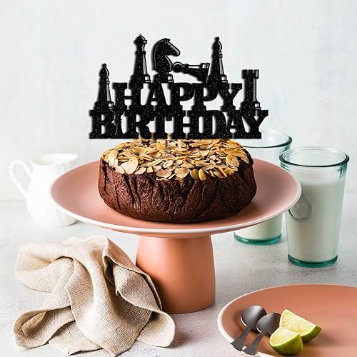 Miniatura 6 de Decoración de ajedrez para pastel de feliz cumpleaños, jugador de ajedrez, fiesta de cumpleaños, divertido juego de mesa de ajedrez decoración de