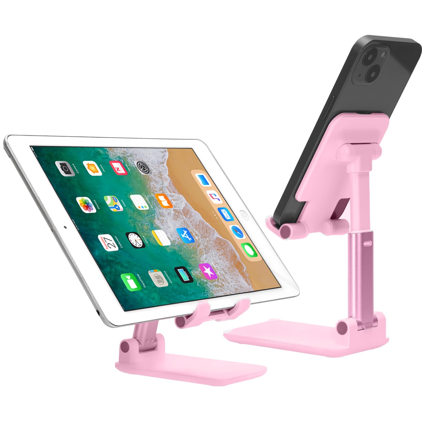 Cell Phone Stand,Adjustable Foldable Phone Stand for Desk Taller iPhone Stand Compatible with All Smart Phone Desk Accessories (Pink)