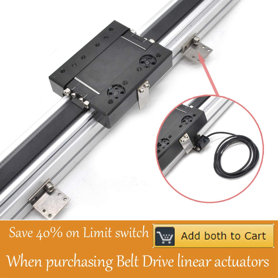 700mm Belt Drive Linear Actuator Sliding Table Stage for CNC 3D Printer & DIY Gantry Systems NEMA 23 Compatible Motion Module [Motor Not Included]
