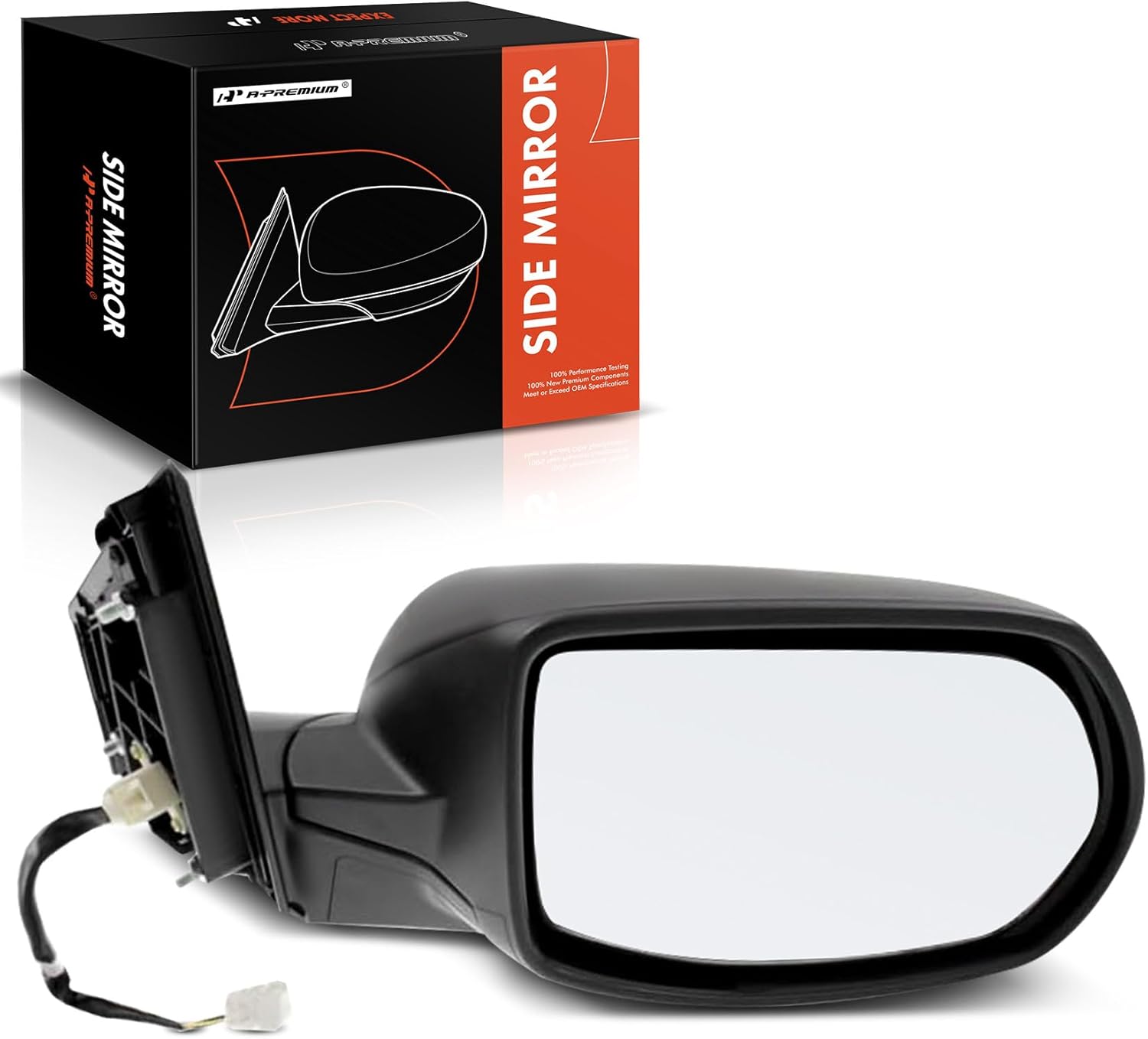 A-Premium Passenger Side Power Door Mirror - Compatible with Honda CR-V EX 2012 2013 2014 2015 2016 - Non-Heated Manual Folding Black Outside Rear View Mirror - Replace# 76208-T0A-A11