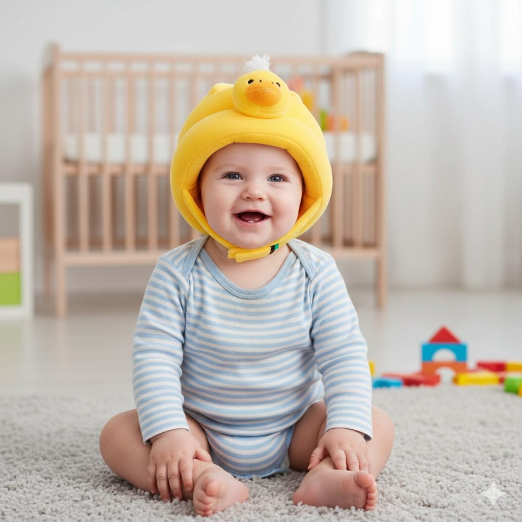 Steelbird Toys Baby Safety Helmet – Duck-Yellow | Adjustable Baby Head Protector for Toddlers 6 Months to 3 Years | Soft Cushion Helmet with Proper Air Ventilation for Safety 1