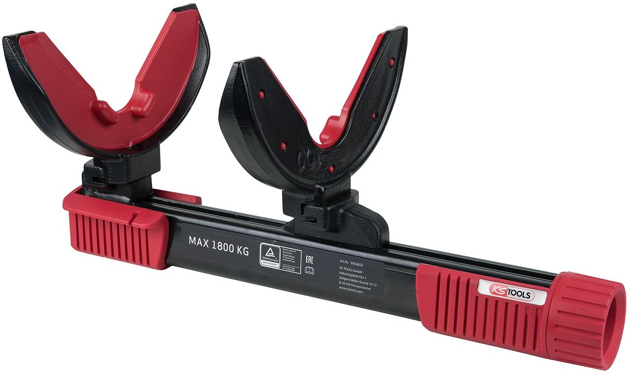 KS TOOLS 500.8625 - Kit de Compresseur de Ressort - Compresseur d’Amortisseur Voiture - 2 Paires de Supports de Ressort Standard - se Fixe dans l’Étau - 6 Pièces Couleur