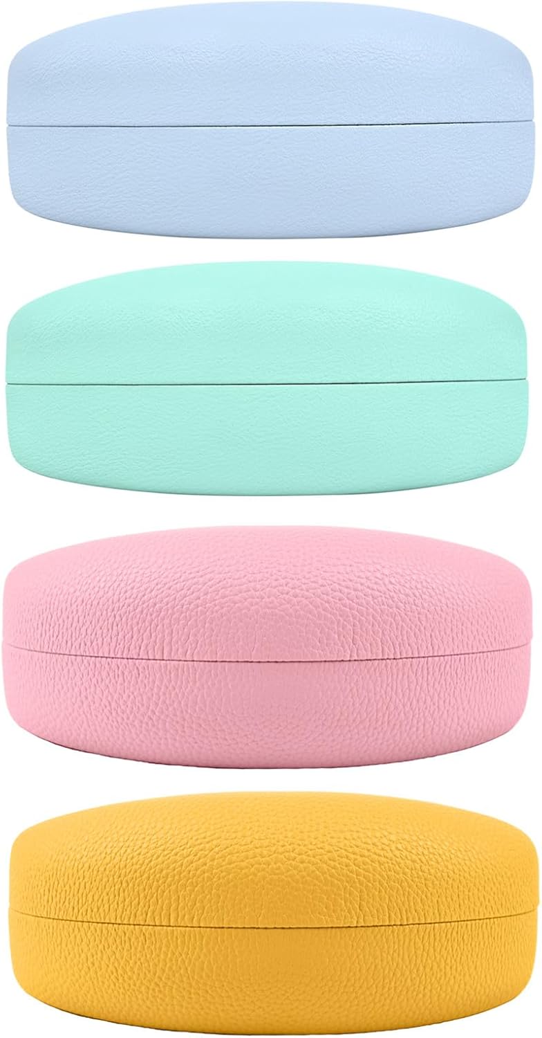 4 PACK Extra Large Hard Shell Eyeglasses Case, Protective Case For Eyeglasses and Sunglasses