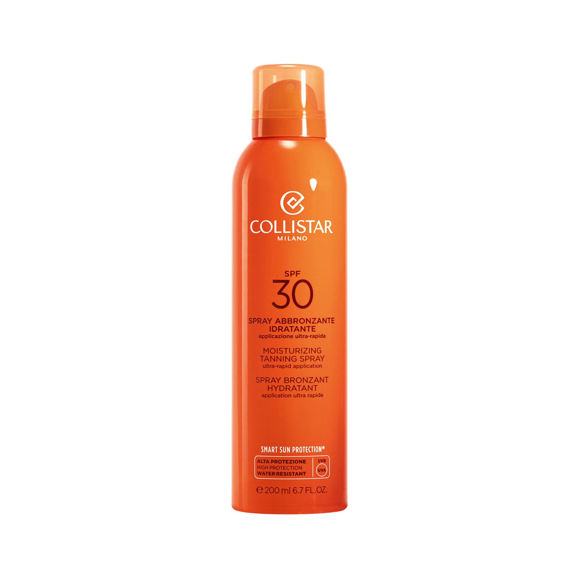 Collistar feuchtigkeitsspendendes, schützendes Bräunungsspray LSF30, ultrafrisches, leicht aufzutragendes Körperspray, feuchtigkeitsspendende Wirkung, mit Vitamin E, für alle Hauttypen geeignet, 200ml